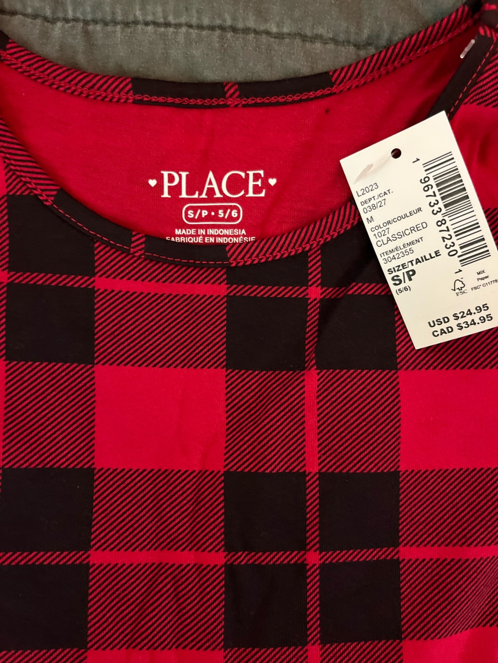The Children's Place Red and Black Plaid Long-Sleeve Dress - Picture 2 of 4